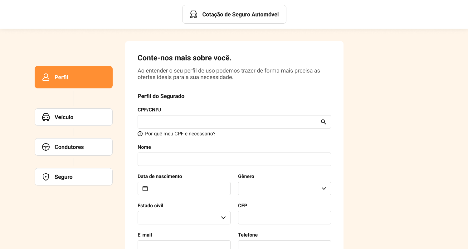 Venda online de seguros